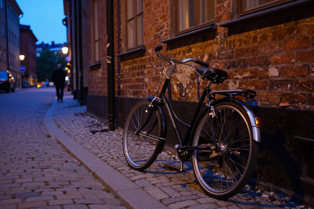 Twilight on Street Scene in Stockholm in in Stockholm, Sweden