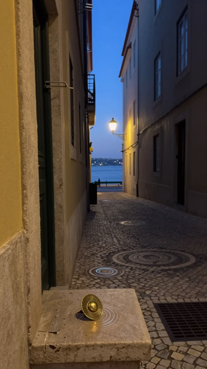 Twilight on Water Rings in Lisbon in in Lisbon, Portugal