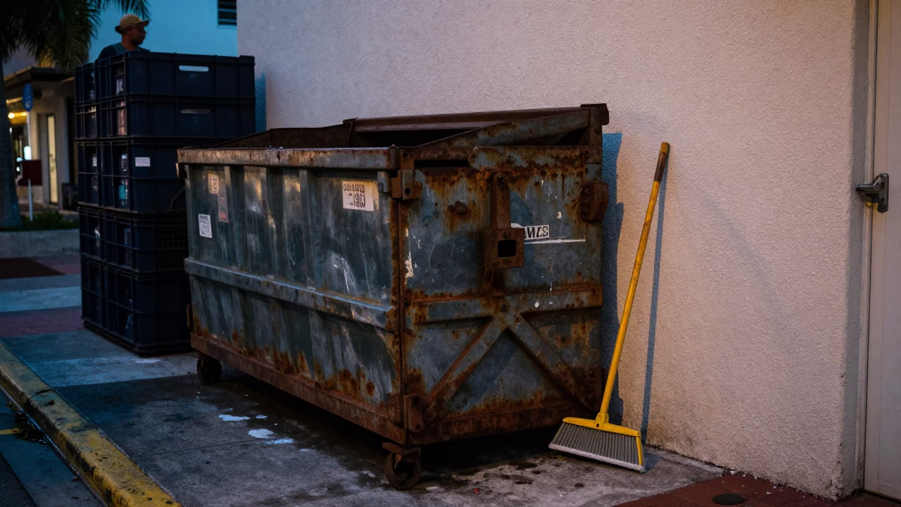 Twilight on Worker in Miami in in Miami, Florida, United States