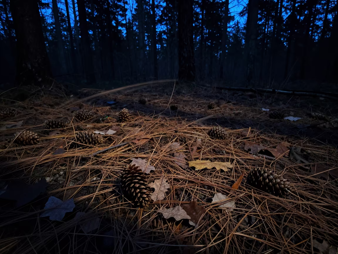 Twilight Pine Forest Floor Russia Polar Night in in Russia