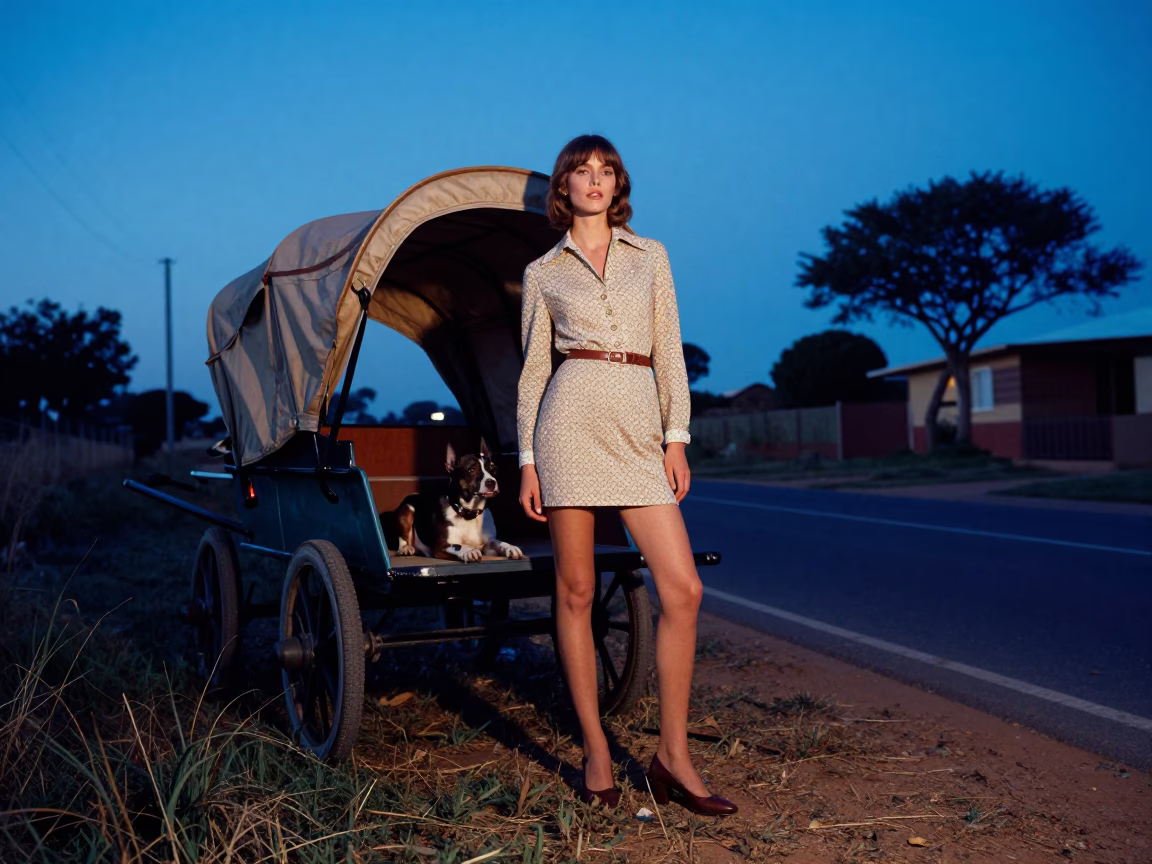 Twilight Portrait in Durban at The Last Blue Light Of Evening in in Durban, South Africa