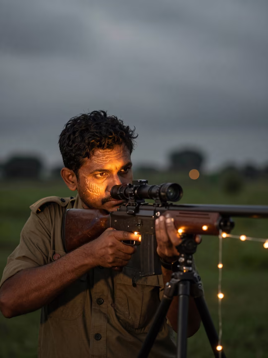 Twilight Portrait of Sniper Instructor in Junagadh in in Junagadh
