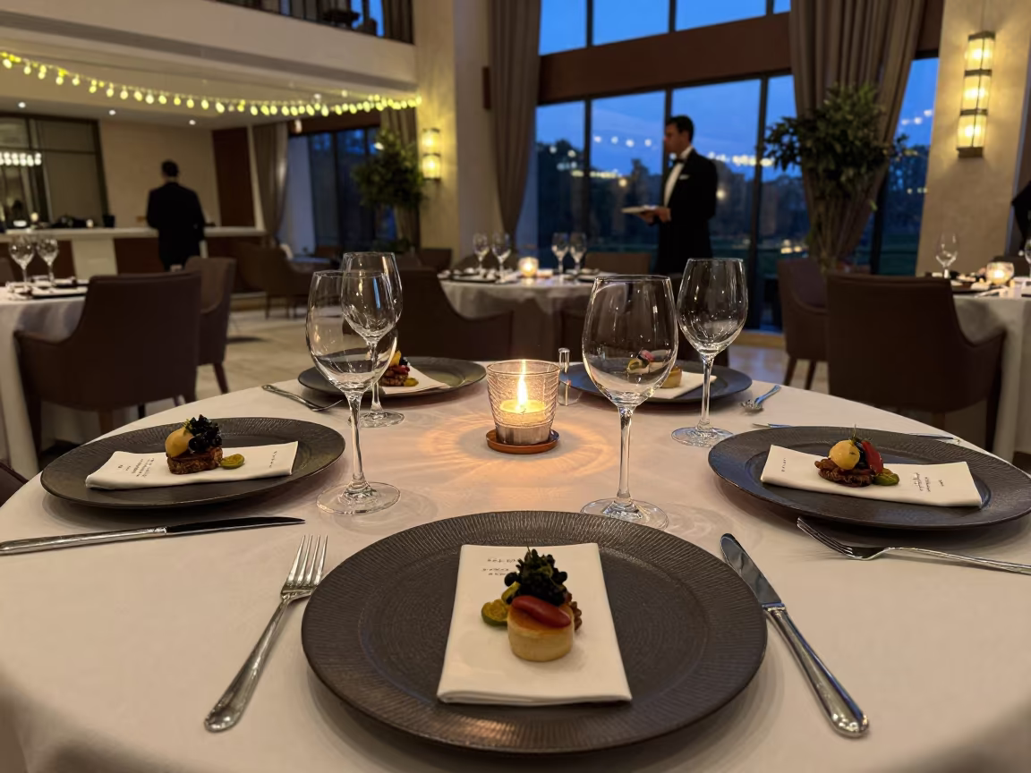 Twilight Private Dining Suite with Plated Tasting Menus in inside a hotel lobby in Chiniot