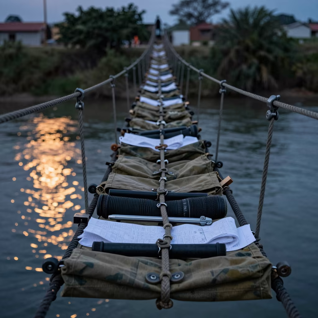 Twilight Rope Bridge Rigging Bundle at Checkpoint in at a checkpoint lane near Libertad