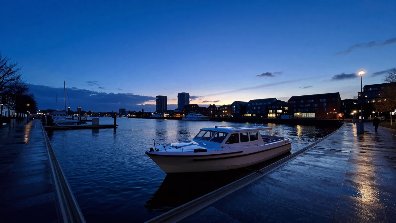 Twilight Scene at Indigo Twilight After Sunset in Bristol in in Bristol, United Kingdom