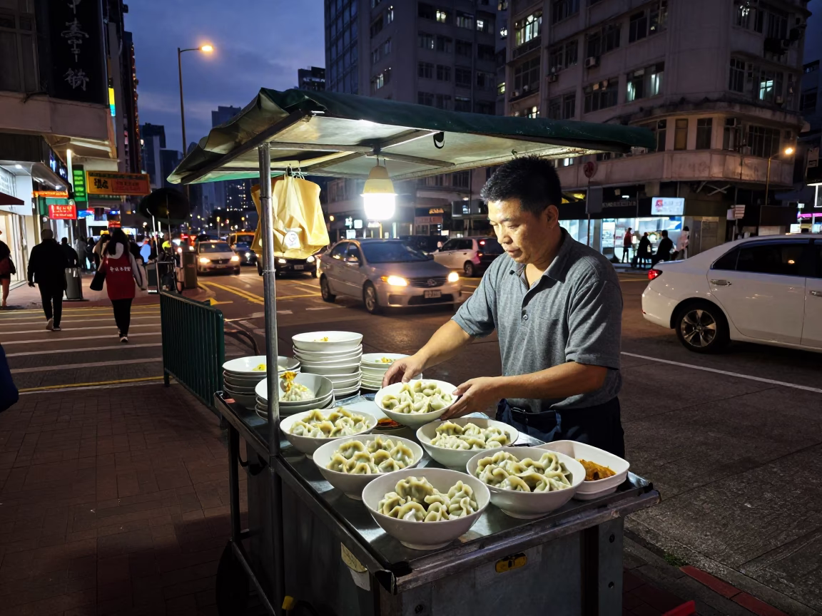 Twilight Scene at Twilight in Hong Kong in in Hong Kong, Hong Kong