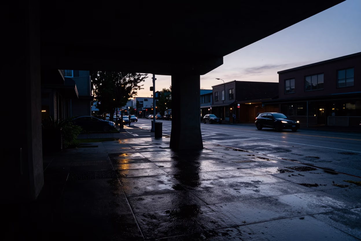 Twilight Scene at Twilight in Portland in in Portland, Oregon, United States