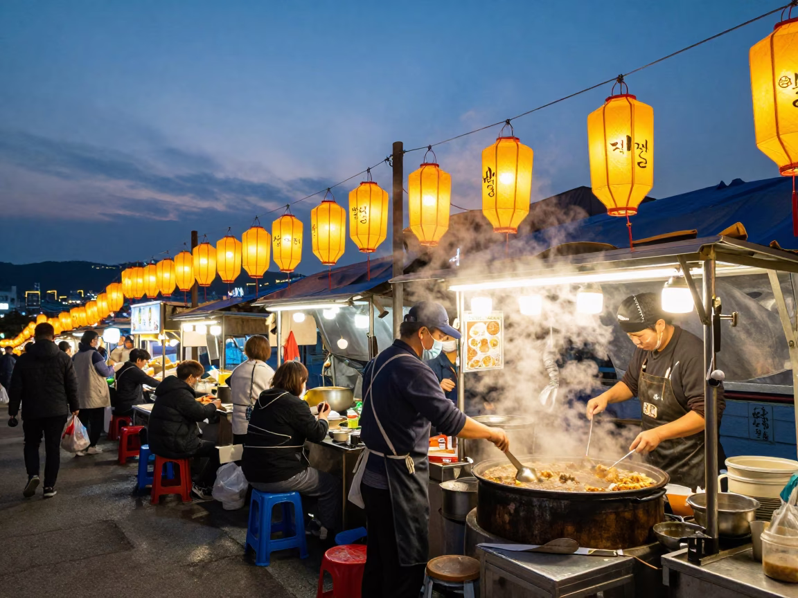 Twilight Scene in Busan at Twilight in in Busan, South Korea