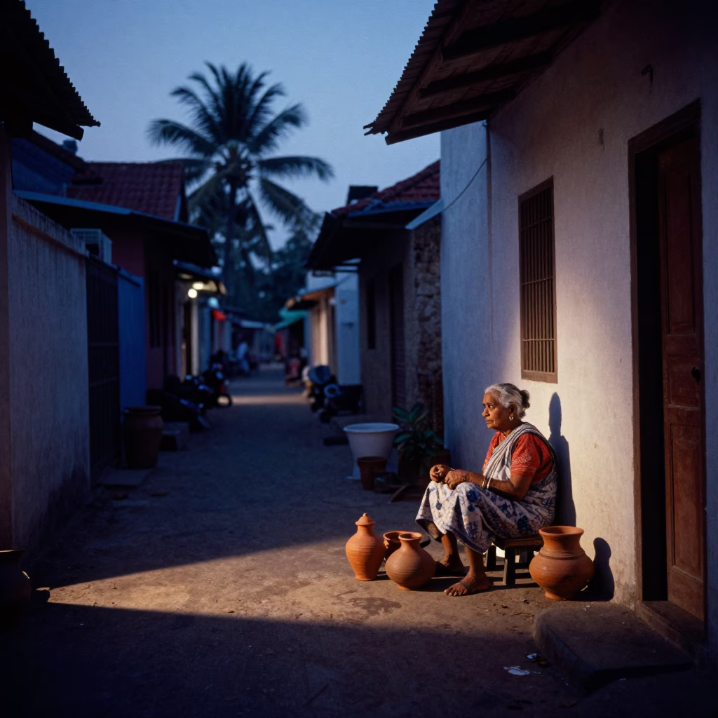 Twilight Scene in Kochi at Indigo Twilight After Sunset in in Kochi, India