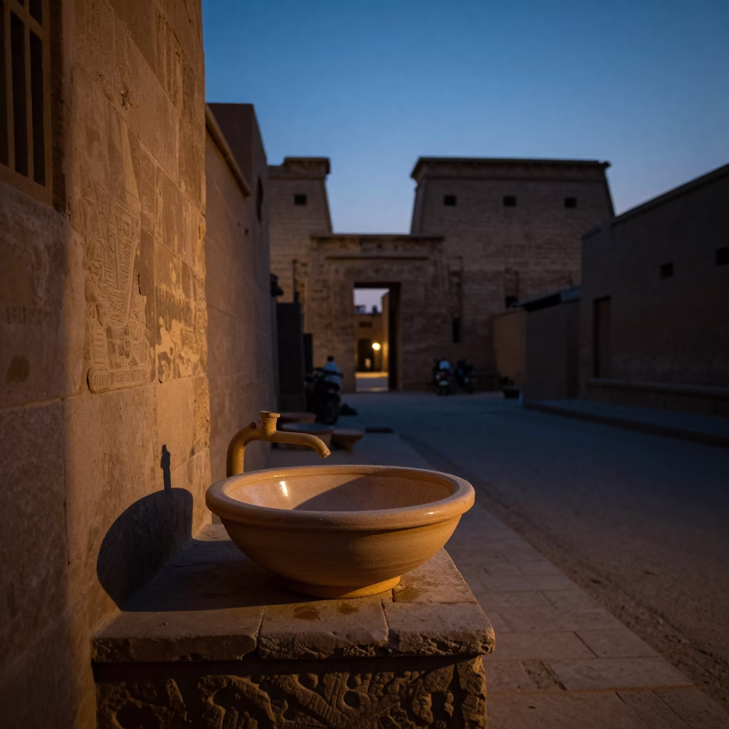 Twilight Scene in Luxor at Twilight in in Luxor, Egypt