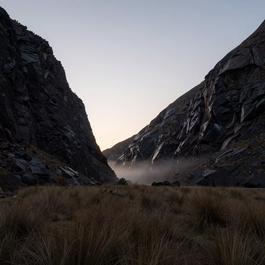 Twilight Silhouette of Fjord Walls Near Nuevo Laredo in near Nuevo Laredo