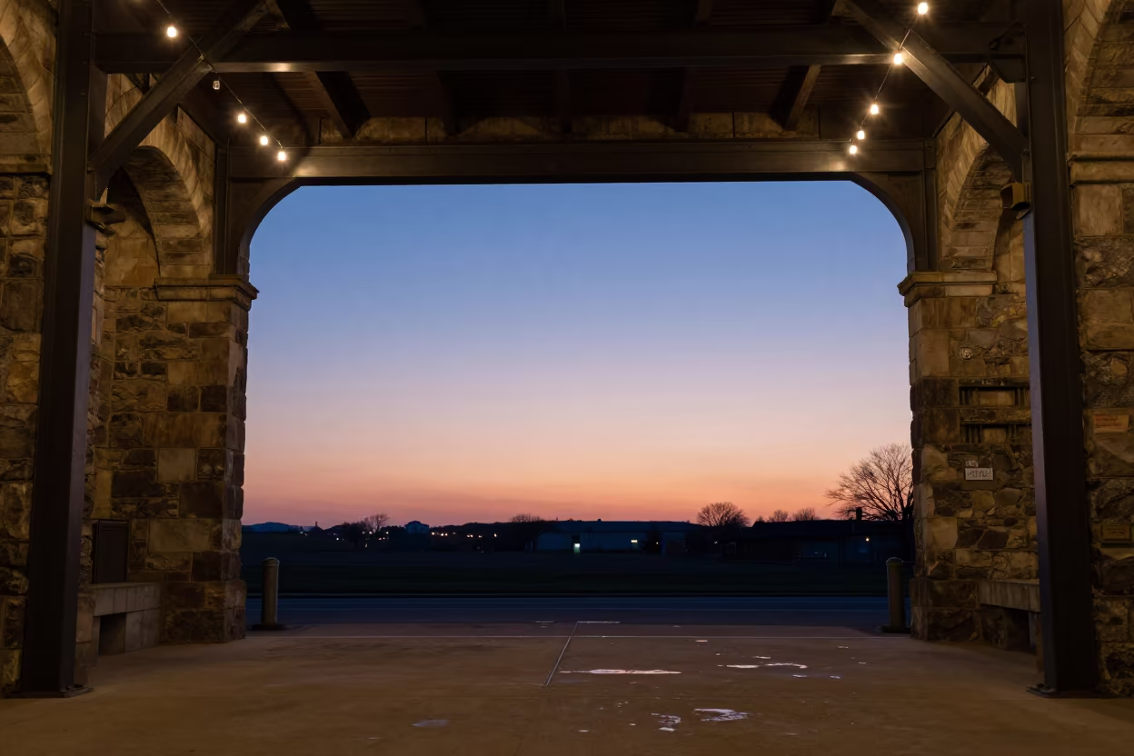 Twilight Sky Gradient in Cork Train Terminal in inside a restored train terminal in Cork