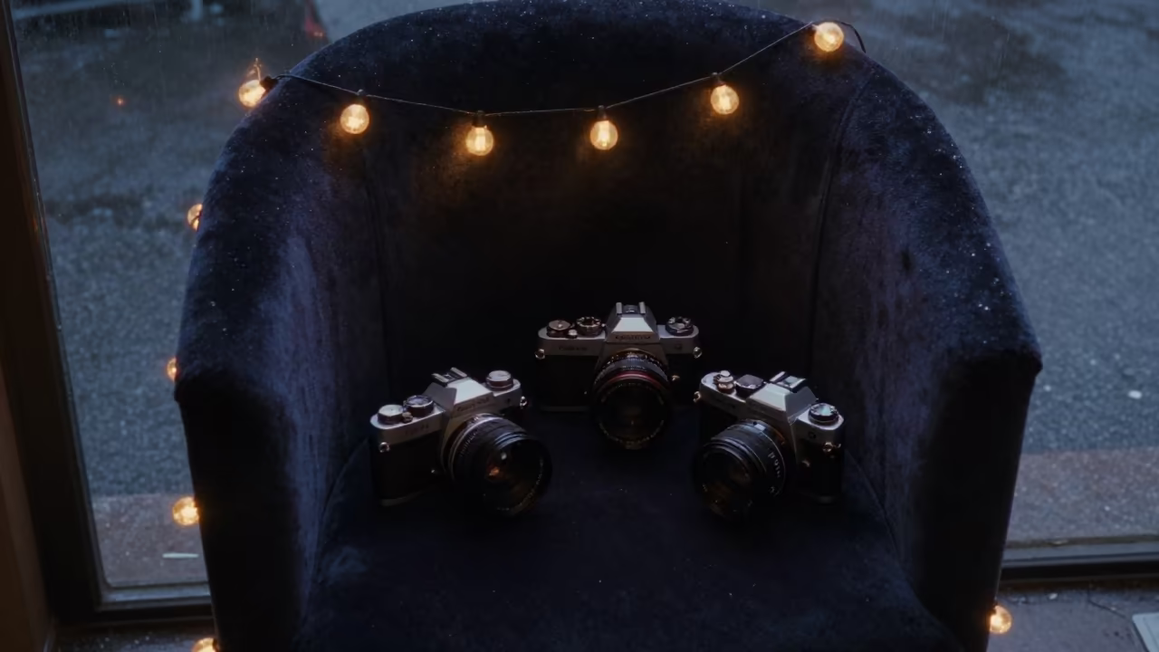 Twilight Street Objects on Velvet Chair in on a velvet chair near Haikou