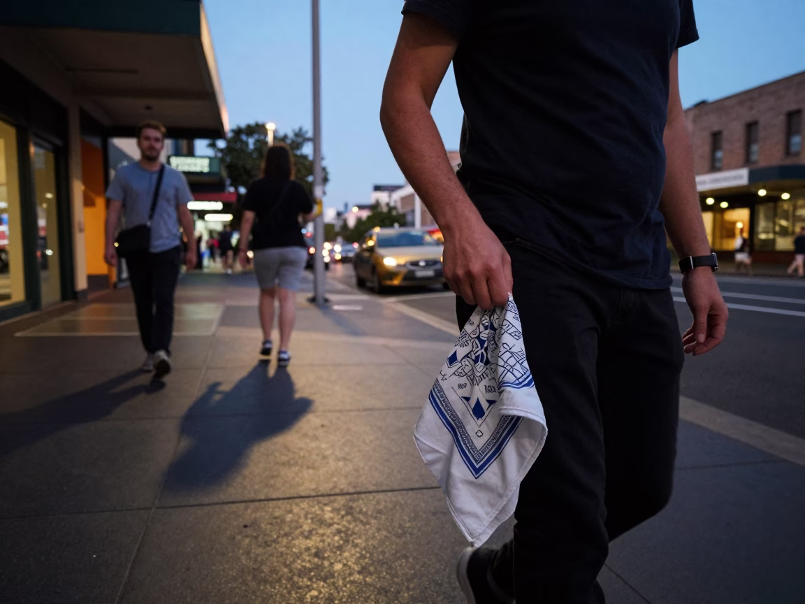 Twilight Street Scene in Adelaide South Australia with Handkerchief and Bracket Fungus in in Adelaide, South Australia, Australia