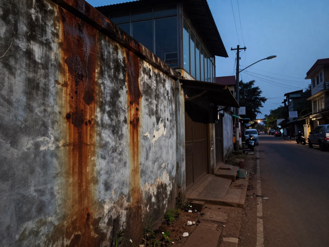 Twilight Street Scene in Kochi India with Rust and Glass in in Kochi, India