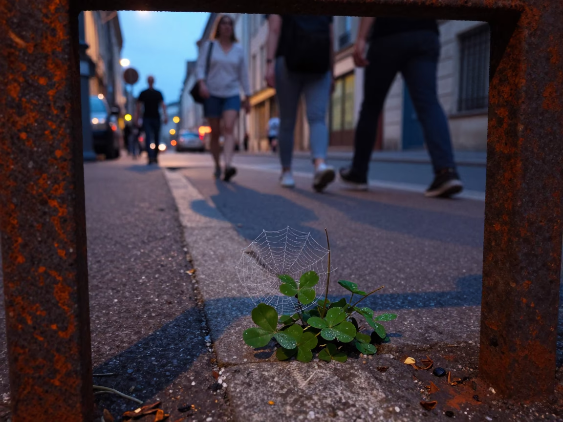 Twilight Street Scene in Nice France with Rusty Frame and Clove Patch in in Nice, France
