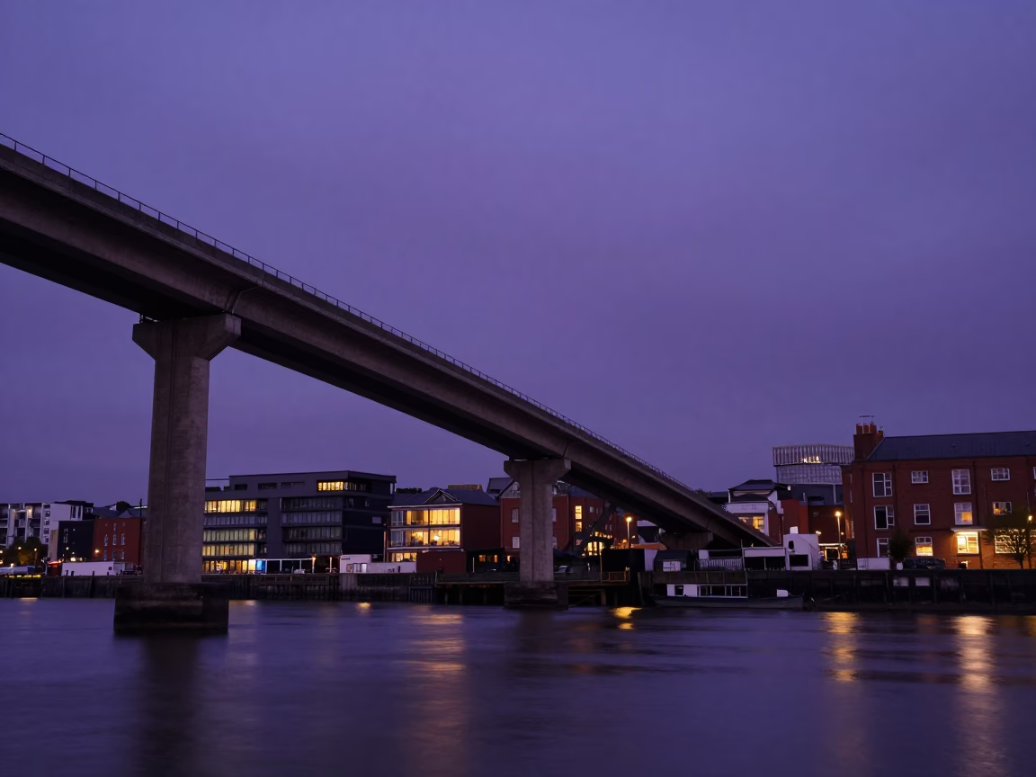 Twilight View in Bristol at Twilight in in Bristol, United Kingdom
