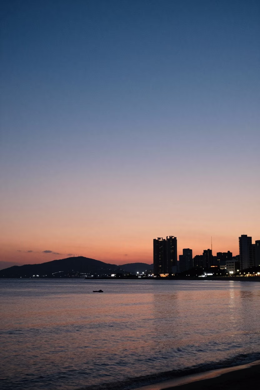 Twilight View in Busan at Twilight in in Busan, South Korea