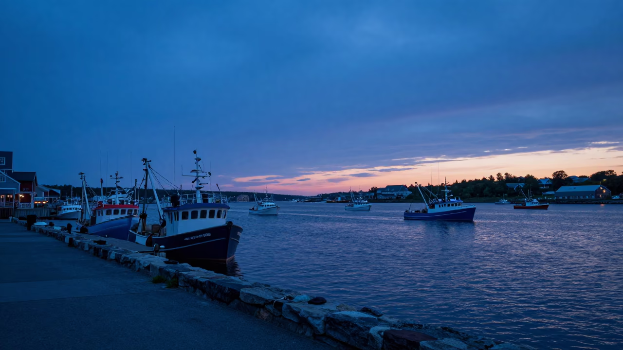 Twilight View in Halifax at Indigo Twilight After Sunset in in Halifax, Nova Scotia, Canada
