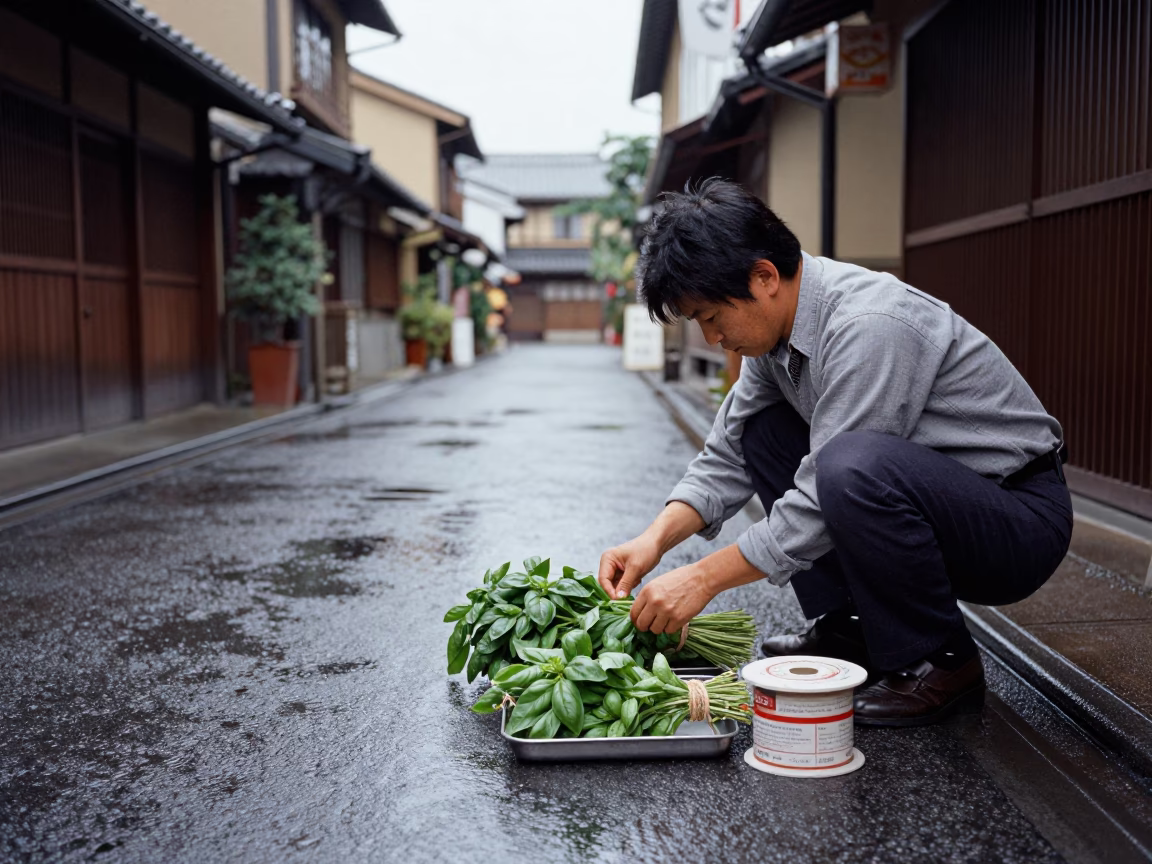 Twine in Kyoto at Midday Light in in Kyoto, Japan