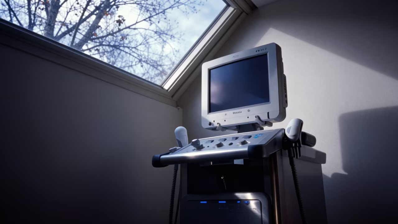 Ultrasound Gel Warmer Station Noon Light in inside a skylit passageway near Dublin