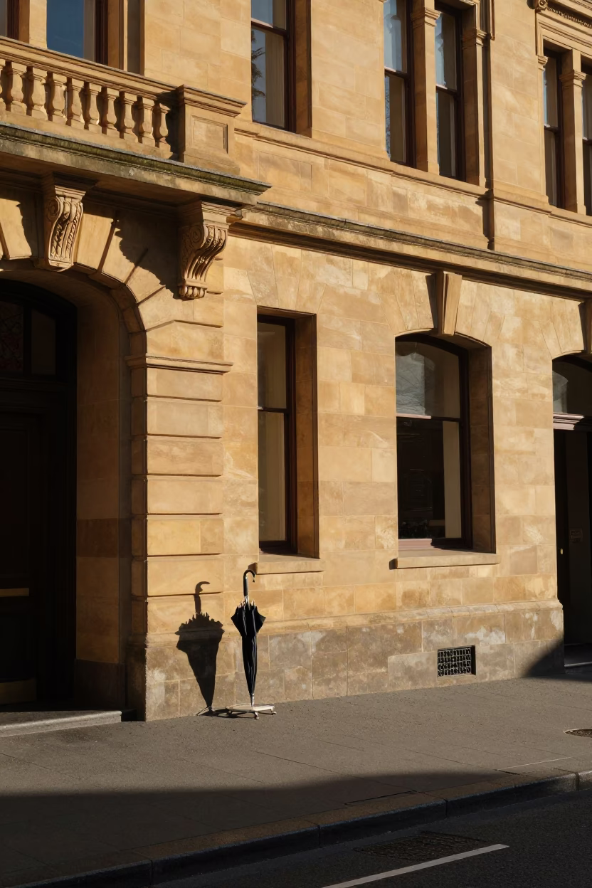 Umbrella Stand in Hobart at The Late Afternoon Light in in Hobart, Tasmania, Australia