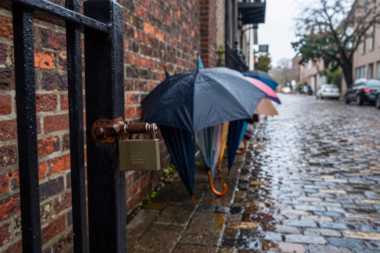 Umbrellas at Noon Light in in Charleston, South Carolina, United States