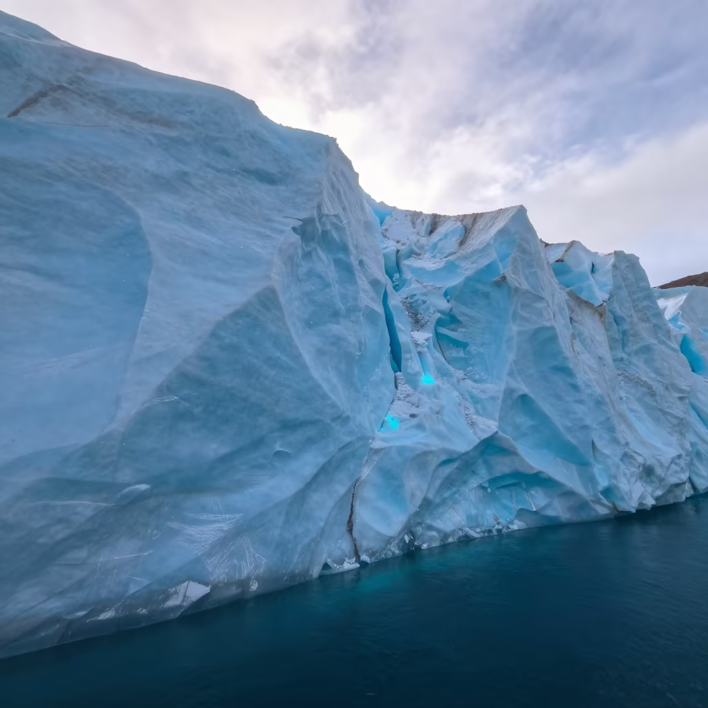 Underwater Glacial Ice Wall Tibet Turquoise in in Tibet
