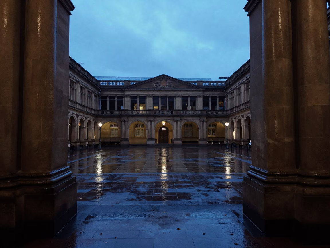 University Arcade in Adelaide at The Predawn Darkness Light in in Adelaide, South Australia, Australia