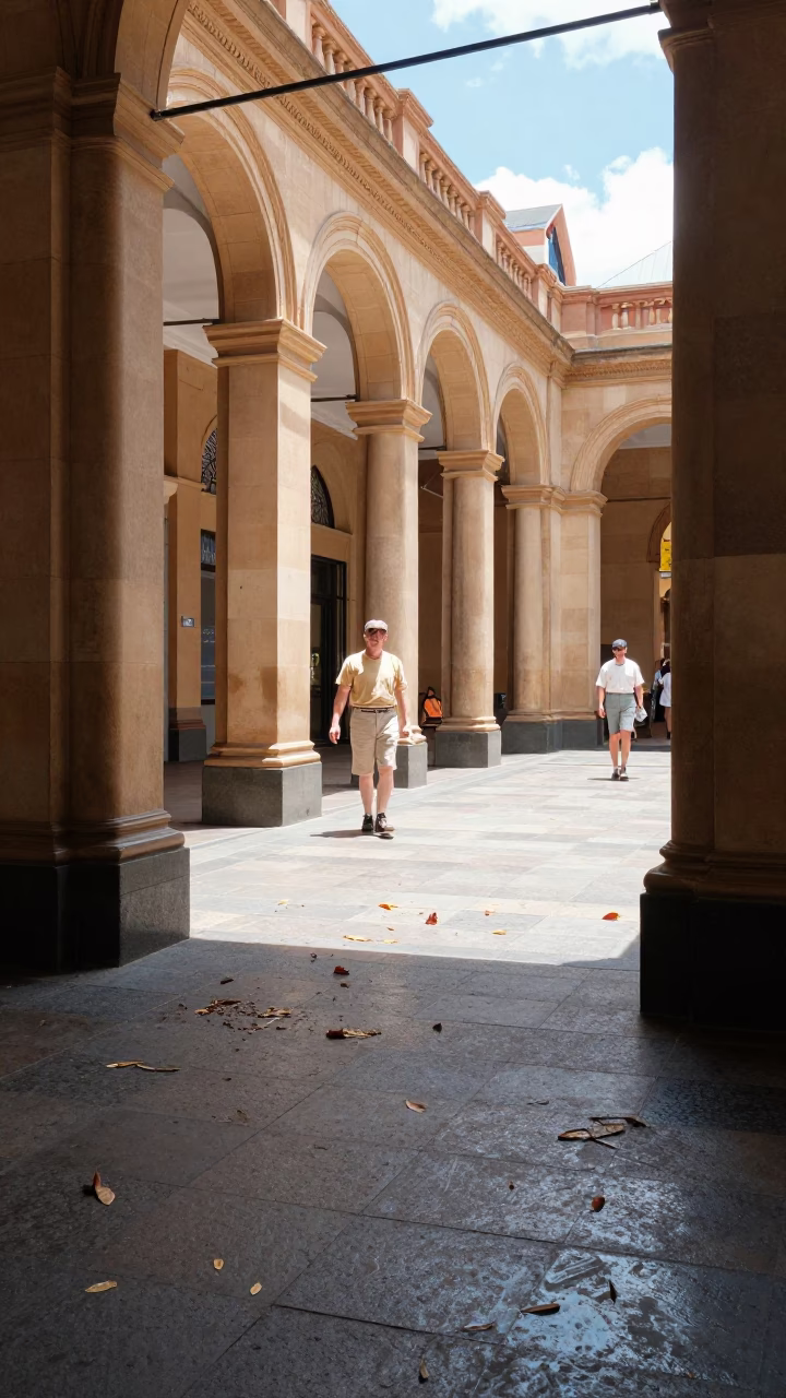 University Arcade in Perth at Midday Light in in Perth, Western Australia, Australia