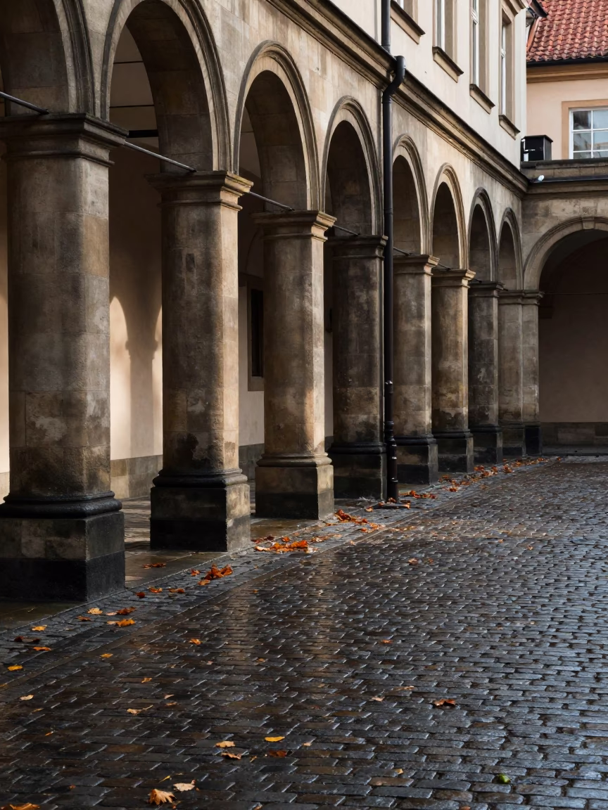 University Arcade in Prague at The Early Afternoon Light in in Prague, Czech Republic
