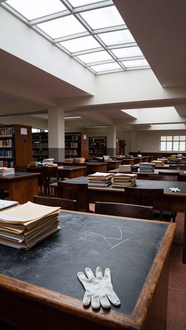 University Archive Reading Room Monsoon Morning in in a lecture hall before the crowd arrives in Ondo
