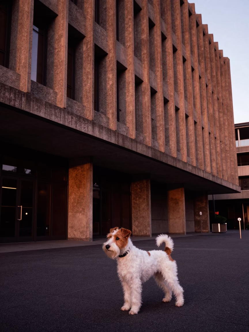 University Building in Melbourne at Copper-toned Light Before Dusk in in Melbourne, Victoria, Australia