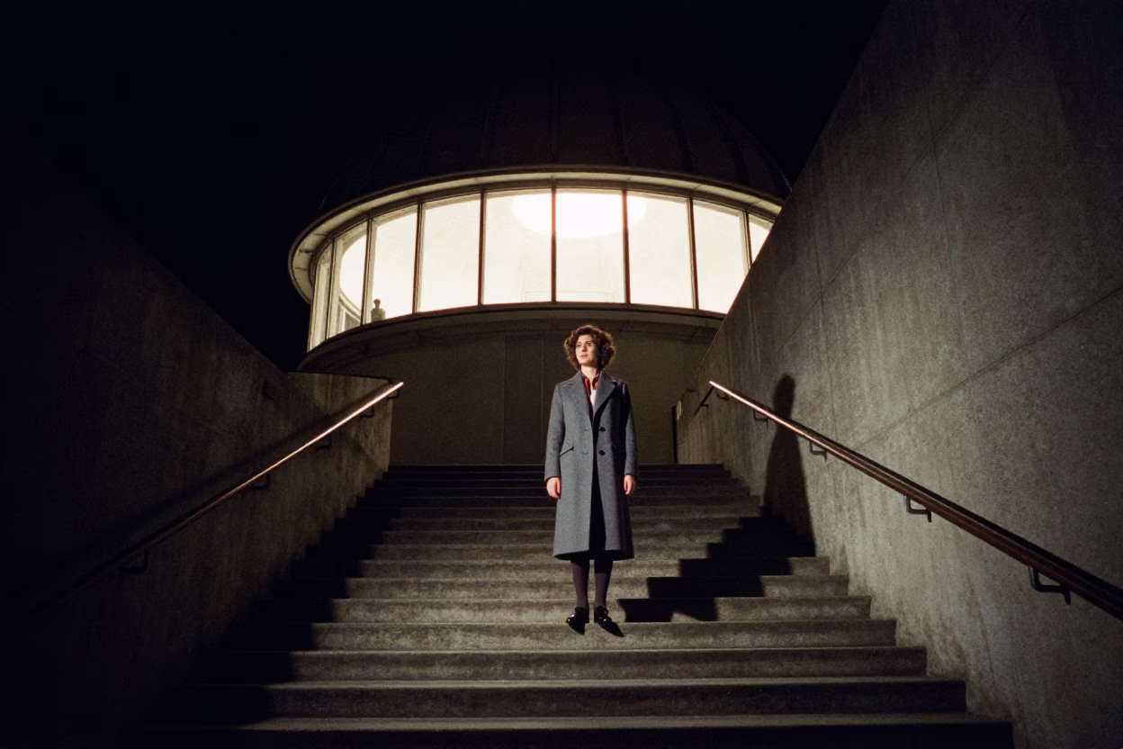 University Scene in Lyon at The Deepest Night Sky Light in in Lyon, France