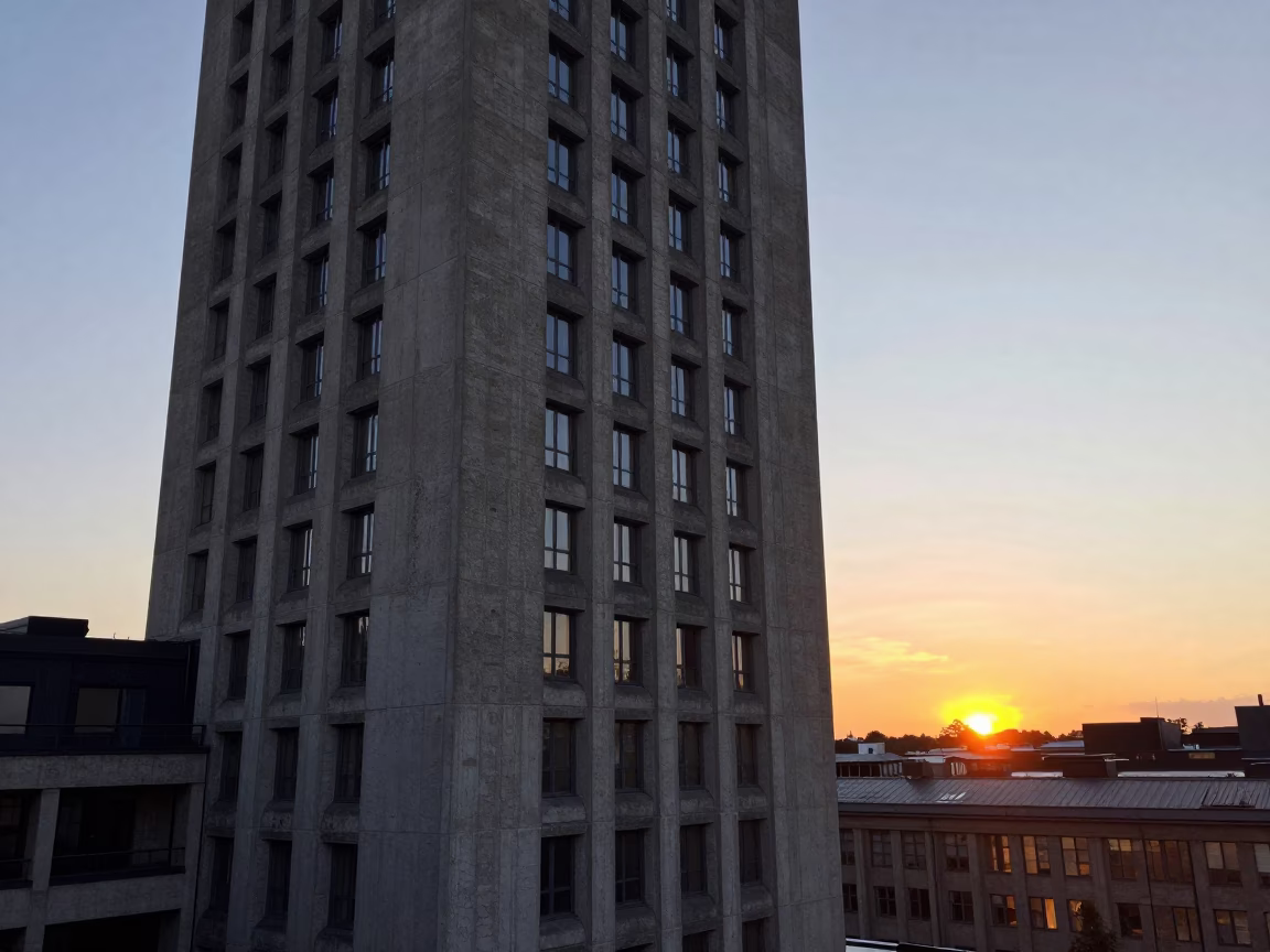 University Tower in Stockholm at As The Sun Drops Toward The Horizon in in Stockholm, Sweden