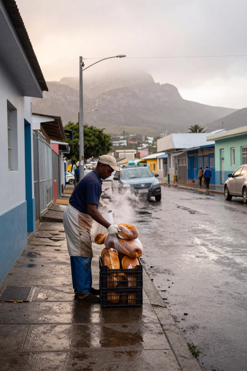 Unloading Bread in Cape Town in in Cape Town, South Africa
