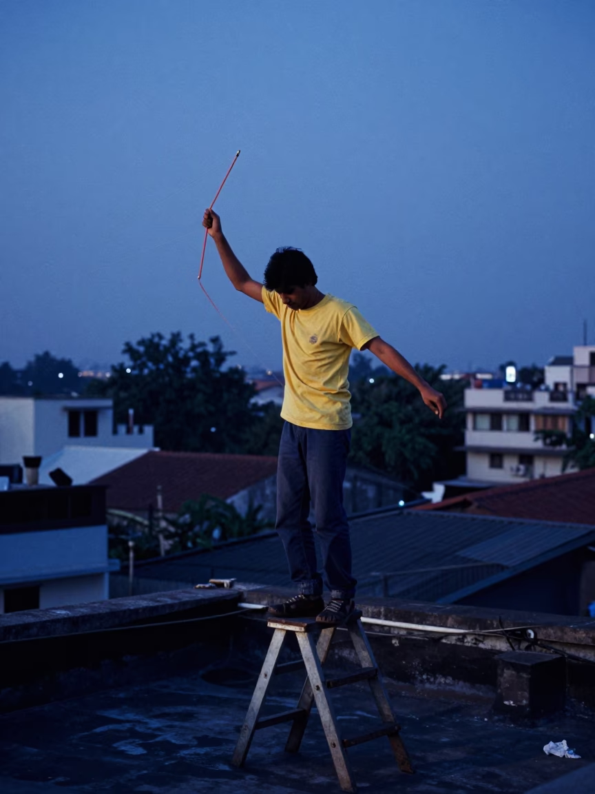Untangling Kite in Mumbai in in Mumbai, India