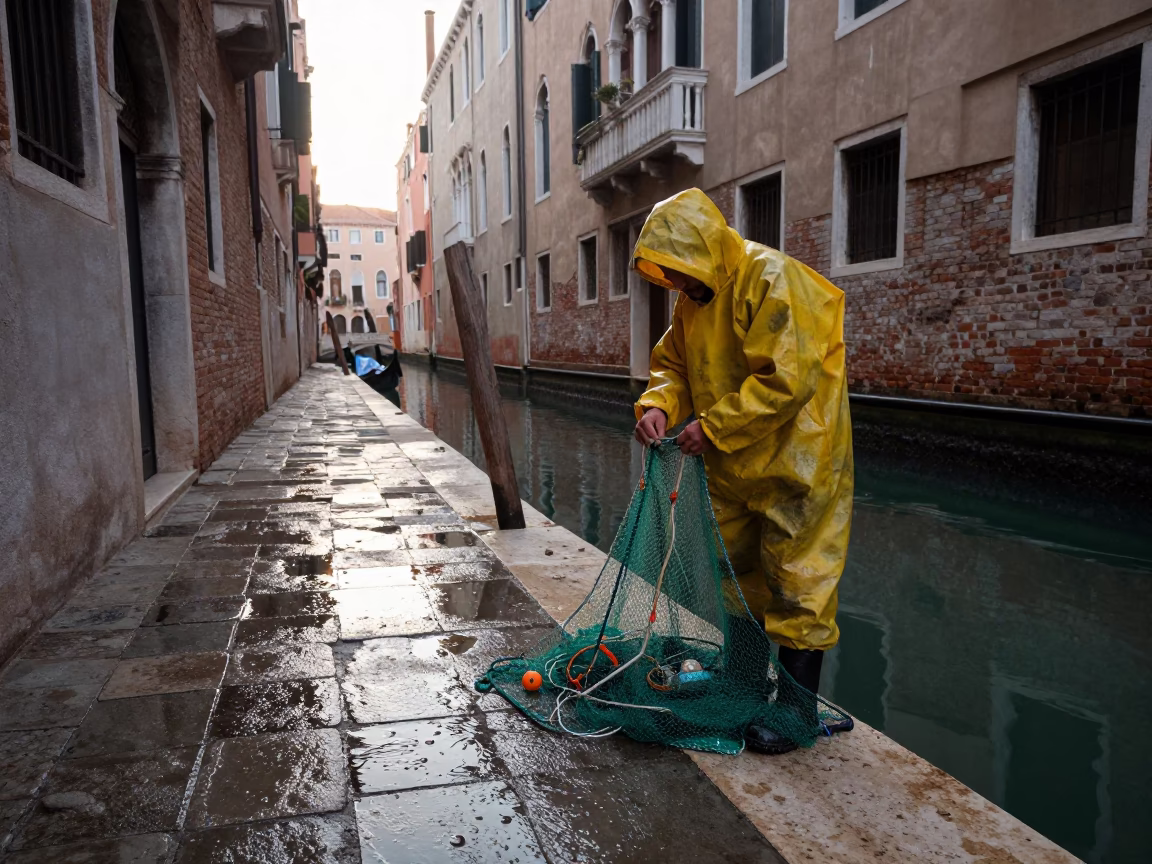 Untangling Nets in Venice in in Venice, Italy