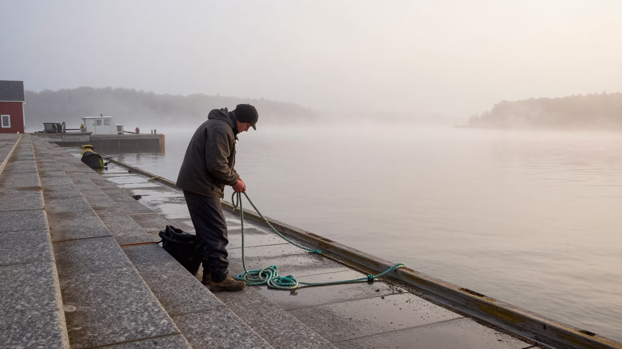 Untangling Rope in Halifax in in Halifax, Nova Scotia, Canada