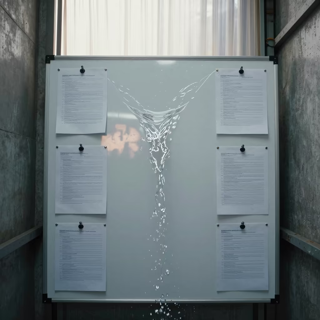 Uphill Water on Guatemala Magnet Board in inside a cross-dock lane in Guatemala City