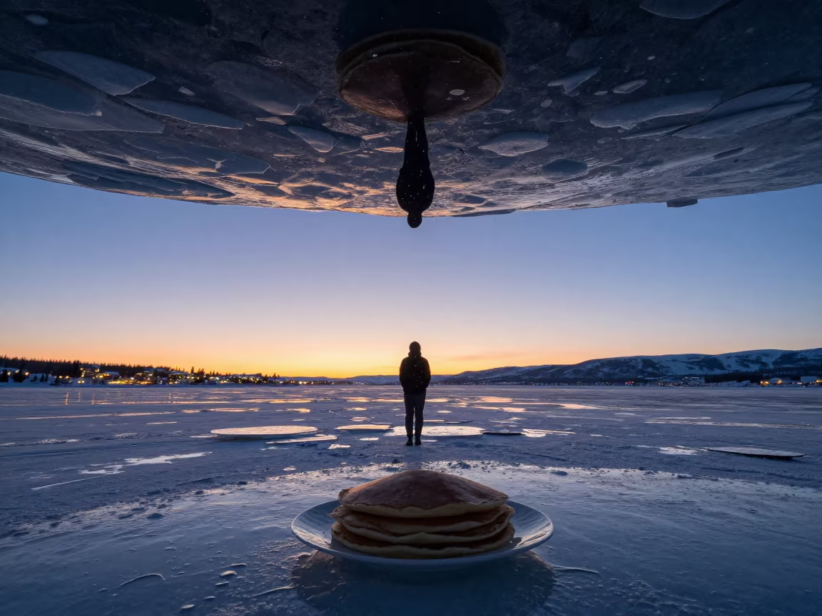 Upside Down Arctic Sea Reflection in in Yukon