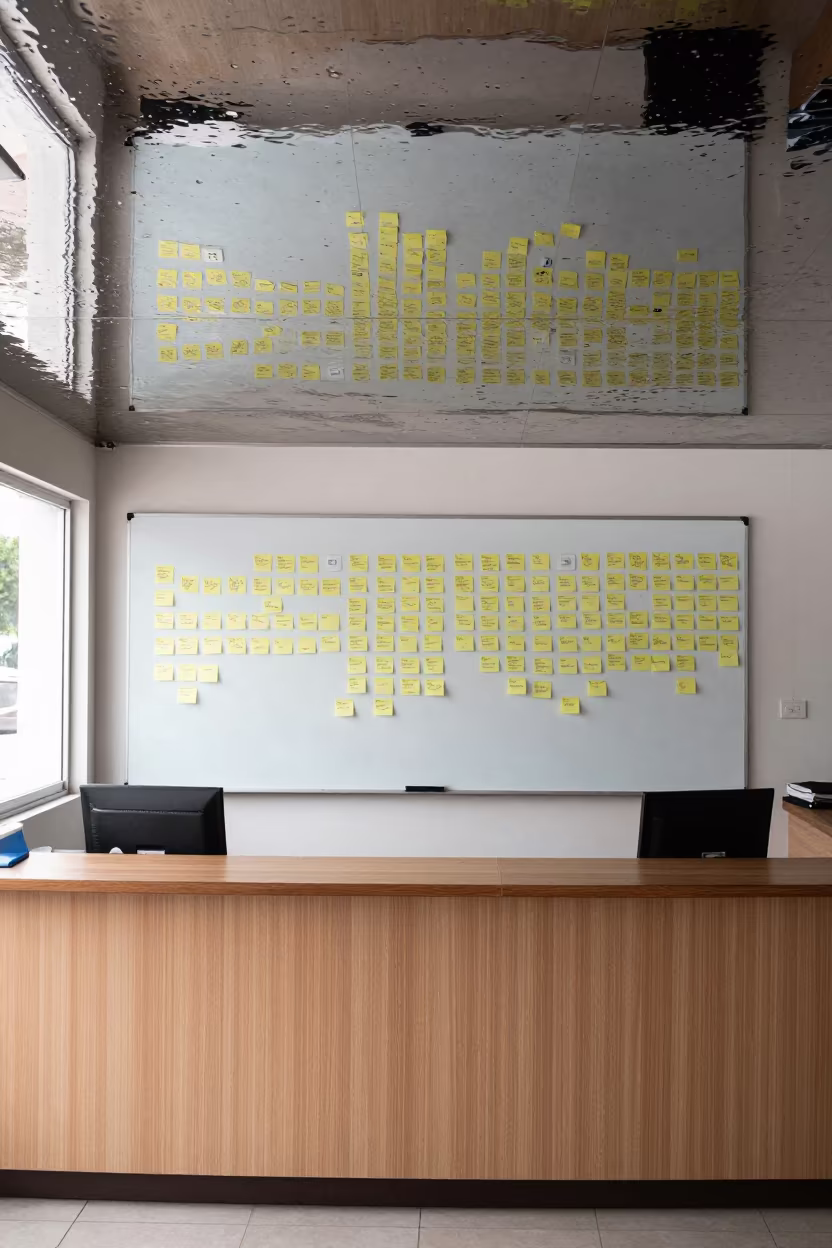 Upside Down Office Reflection in Water Ceiling Tegucigalpa in at an office reception desk in Tegucigalpa