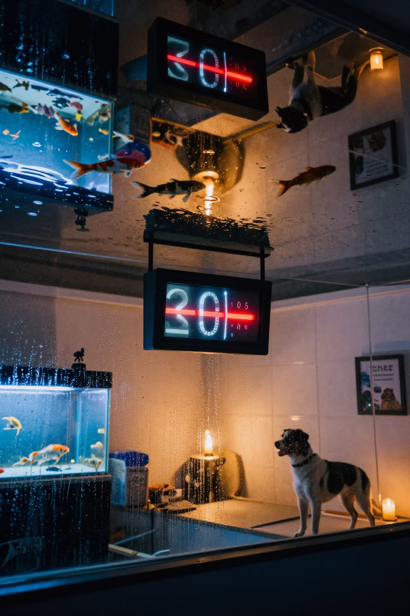 Upside Down Koi Dip Timer in Jakarta Adoption Room in inside an adoption room in Jakarta