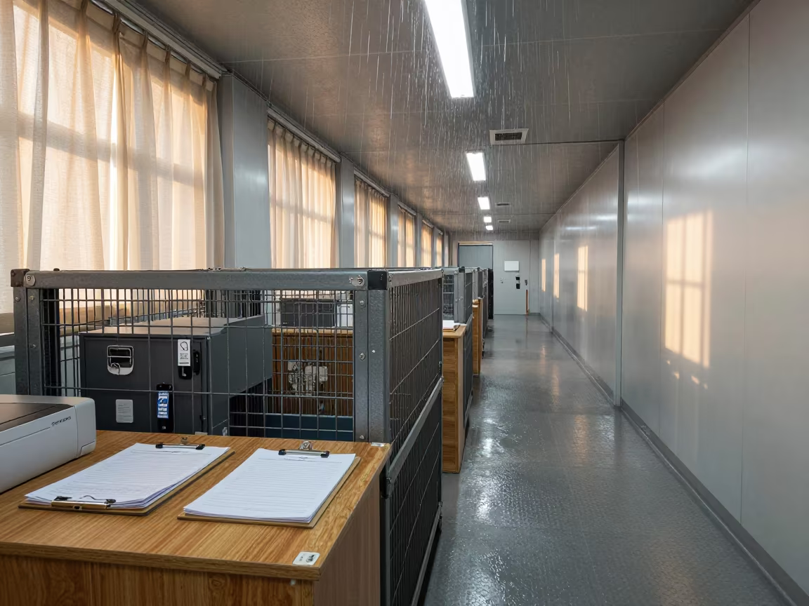 Upward Rain in Busan Freight Seal Cage in inside a chilled distribution bay in Busan