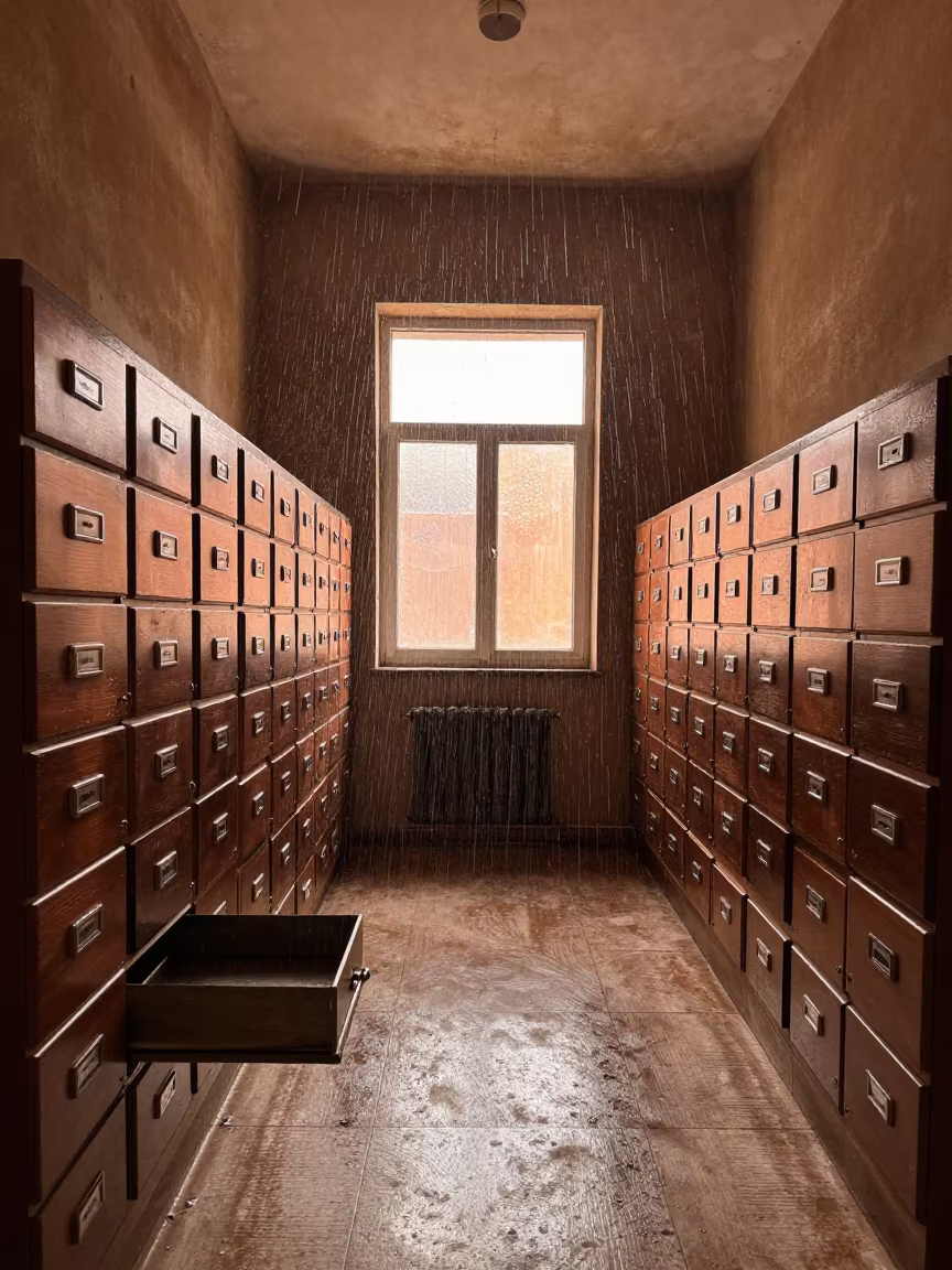 Upward Rain in Clinic Exam Room Before Dusk in inside a clinic exam room in Daraa