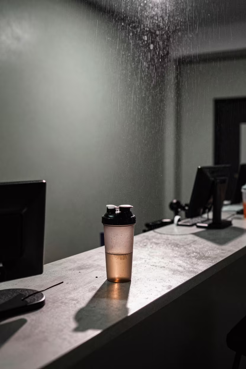 Upward Rain at Gym Rinse Station in at a gym check-in desk in Phnom Penh