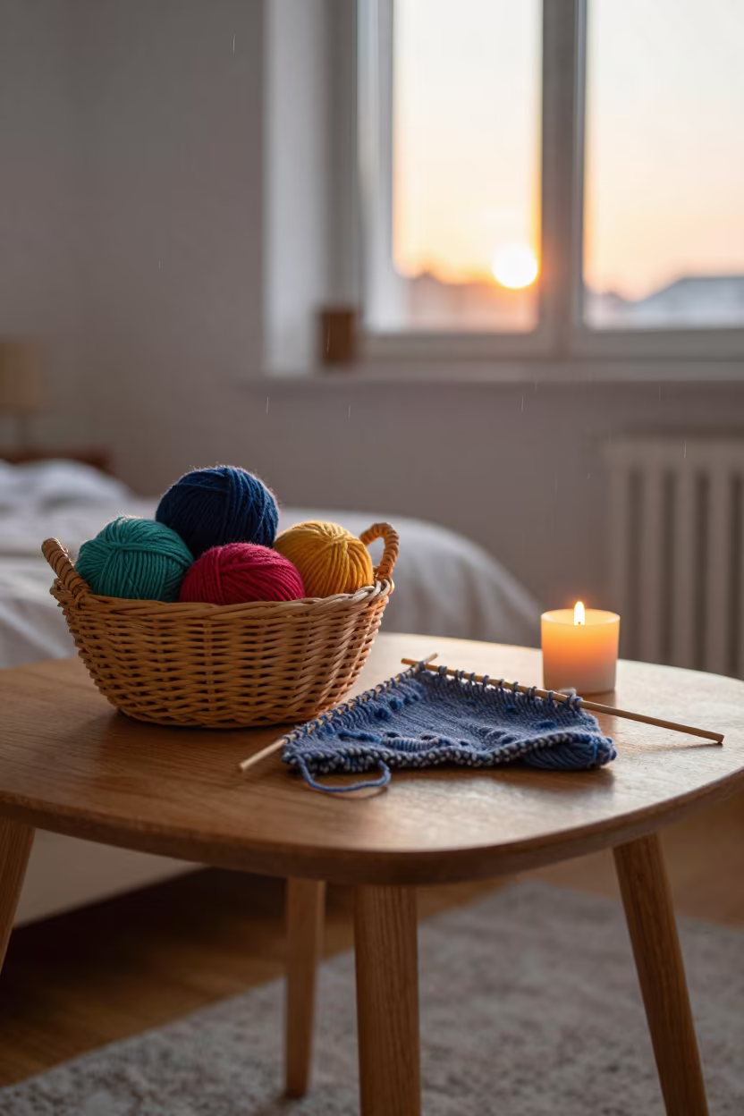 Upward Rain Over Yarn Basket Bratislava in in a candlelit bedroom near Bratislava