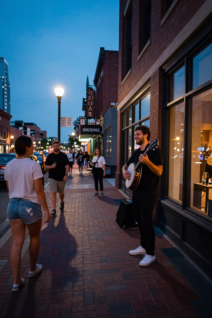 Urban Activity at Twilight in Nashville in in Nashville, Tennessee, United States
