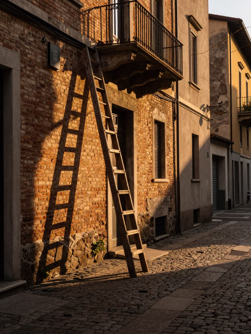 Urban Alleyway in Milan at Golden Hour in in Milan, Italy