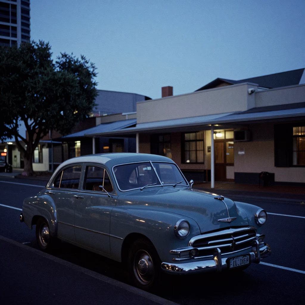 Urban Atmosphere in Adelaide at The Still Hours Before Dawn Light in in Adelaide, South Australia, Australia